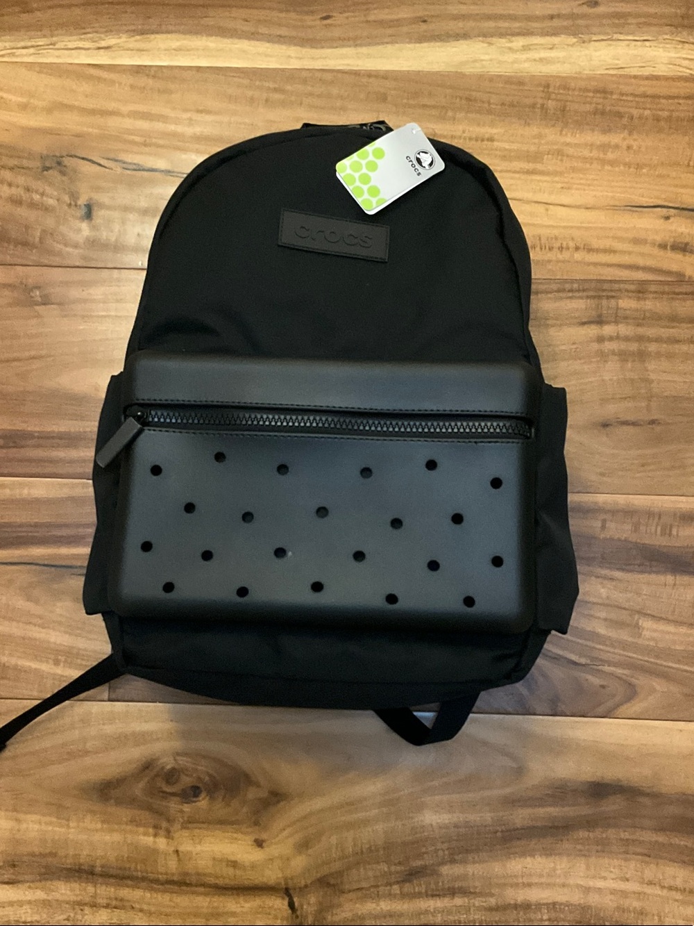 CROCS Black Men's Backpack with Perforated Front Pocket